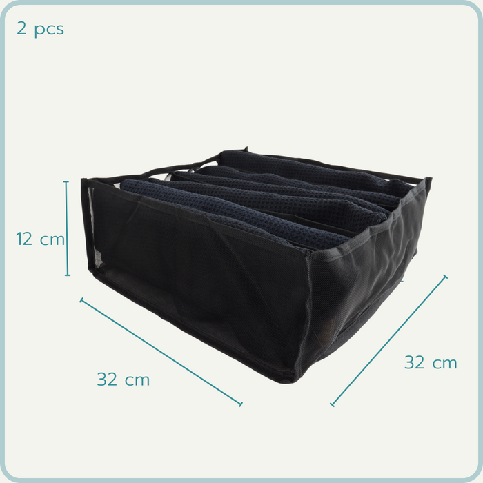 Nordix Kledingkast Organizer Opbergsysteem Lade 6 vakken Zwart 2 st...