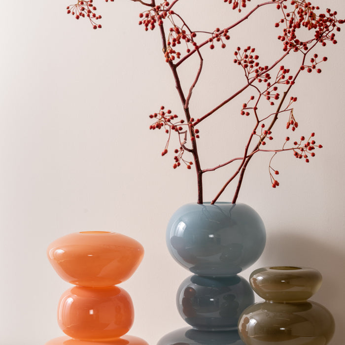 present time - Vaas Bubbles - Blauw - 19x19x30cm