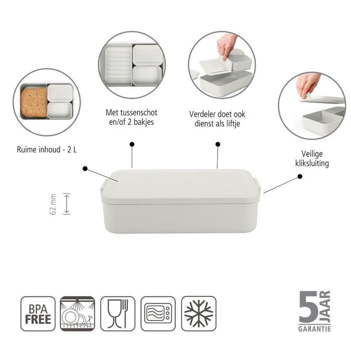 Brabantia Make & Take Bento Lunchbox - Kunststof - Light Grey