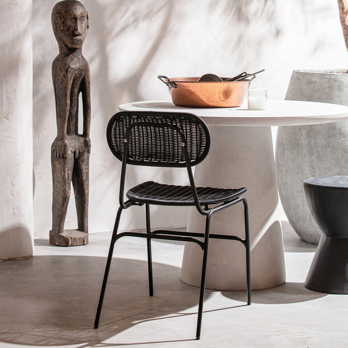 WOOOD Eettafel Damon Ø 100 cm - Betonlook Wit