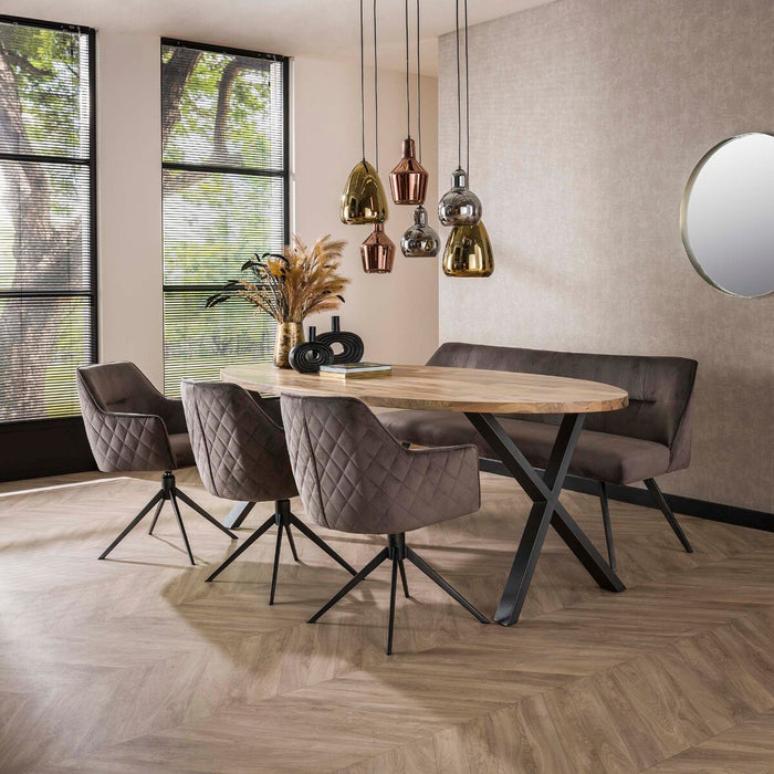 Fraaai - Diego eetkamerstoel velvet draaibaar antraciet