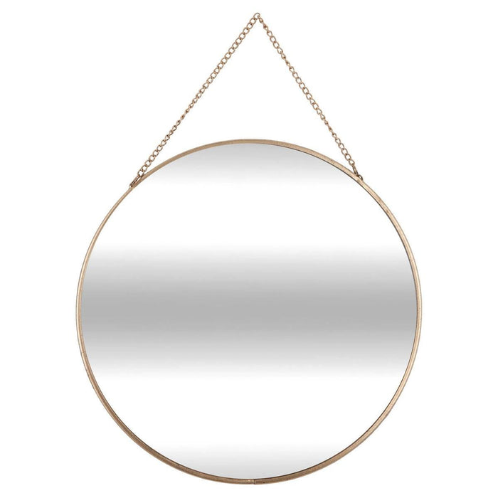 ATMOSPHERA ACDECO Set van 3 ronde metalen kettingspiegels - Goud