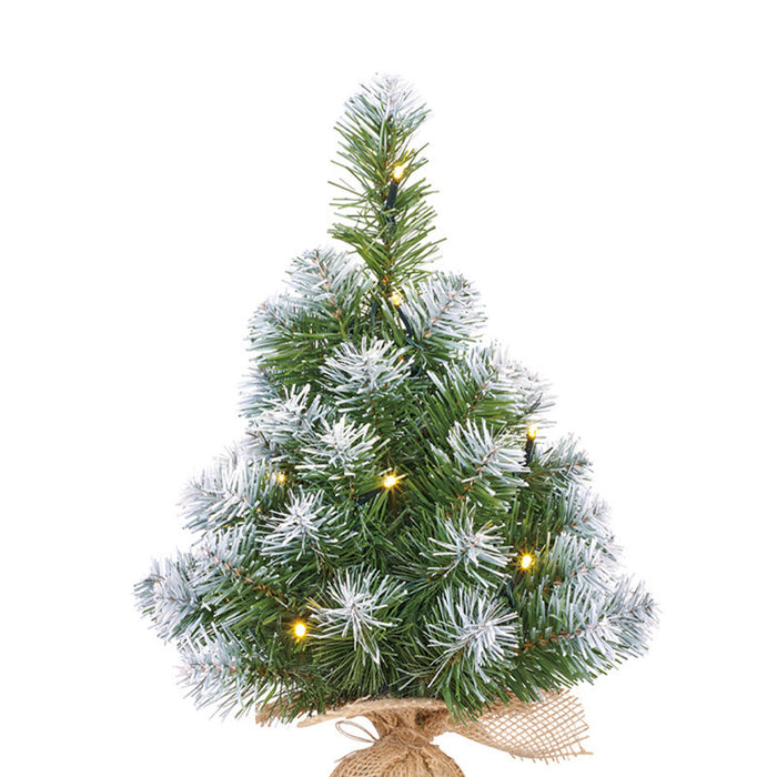 Mica Decorations Kunstkerstboom - nepsneeuw - 10 LEDs - 45 cm