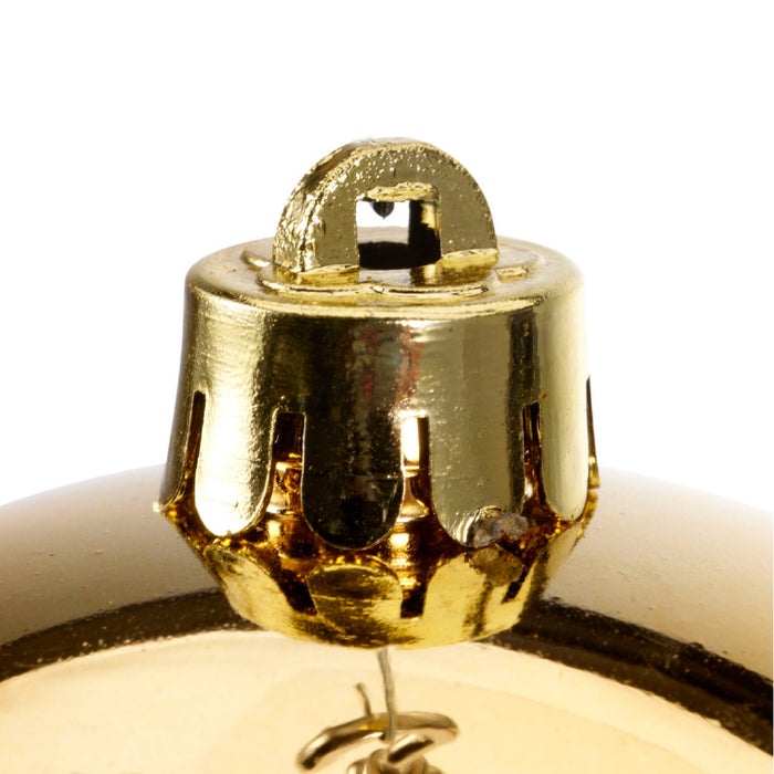 Decoris Kerstballen - 4x st - goud - 10 cm - kunststof
