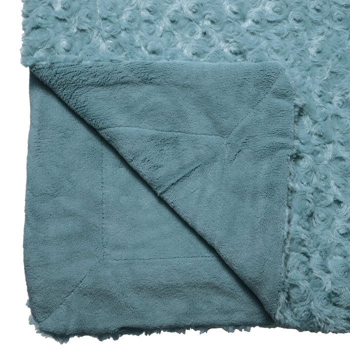 Atmosphera Sprei|deken|plaid - aqua blauw - polyester - 120 x 160 cm -