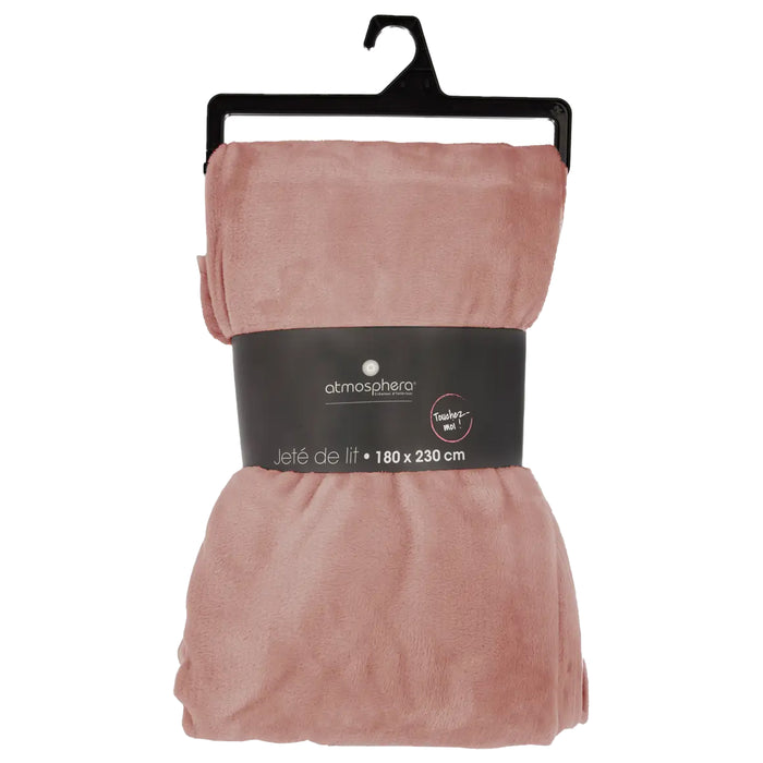 Atmosphera Plaid - oud roze - polyester - 180 x 230 cm