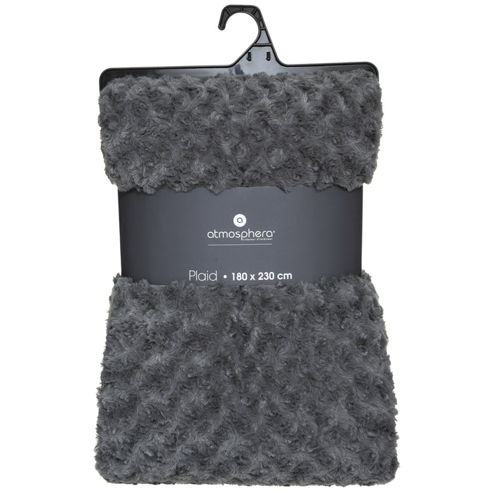 Atmosphera Sprei|deken|plaid - donkergrijs - polyester - 230 x 180 cm