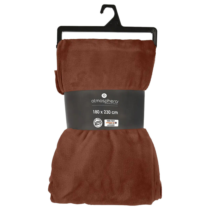 Atmosphera Plaid - terracotta - polyester - 180 x 230 cm