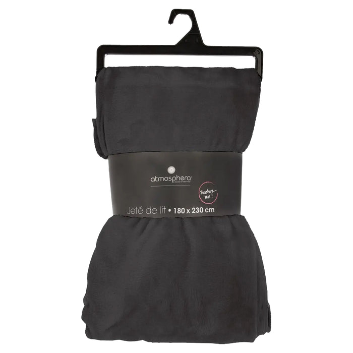 Atmosphera Plaid - donkergrijs - polyester - 180 x 230 cm