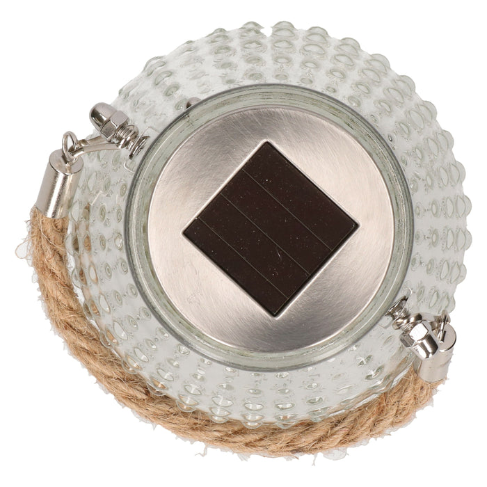 Anna's collection Solar lantaarn glas - transparant - bubbel - 10 x 12