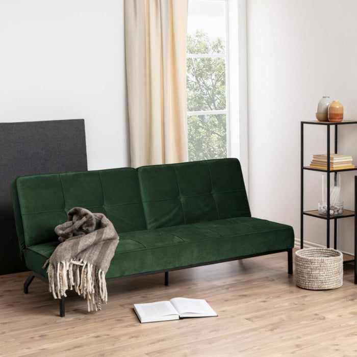 by fonQ basic Sabine Slaapbank - Fluweel - Donkergroen