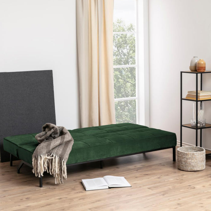by fonQ basic Sabine Slaapbank - Fluweel - Donkergroen