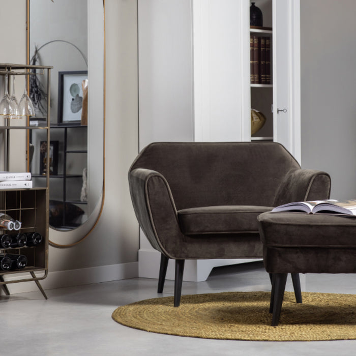 Woood Rocco Hocker - Velvet - Warm Groen