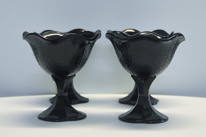 Reliving Set Zwarte Franse Coupe Glazen X4