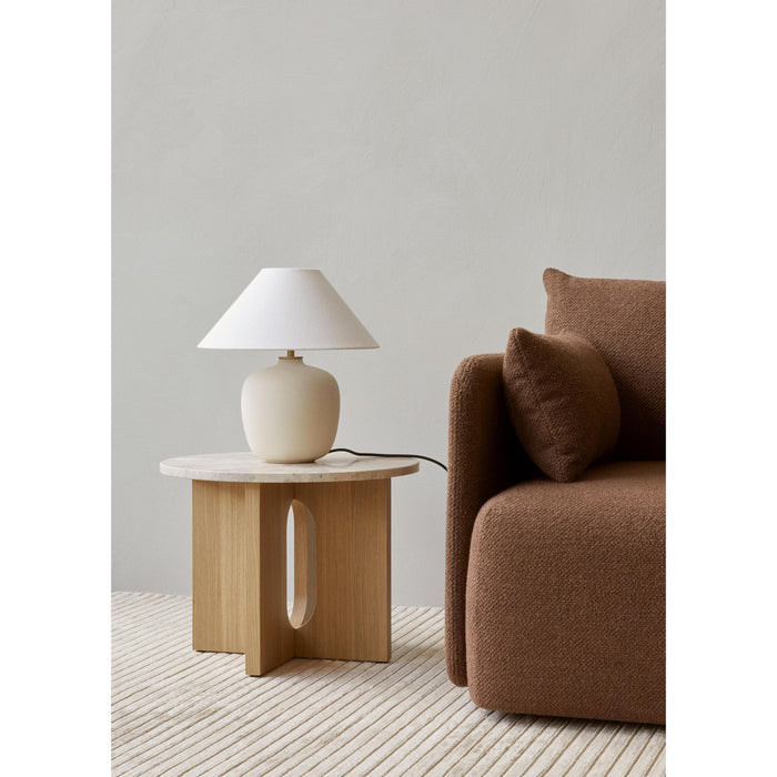 Audo Copenhagen Androgyne bijzettafel Ø50 naturel eiken, Kunis Breccia