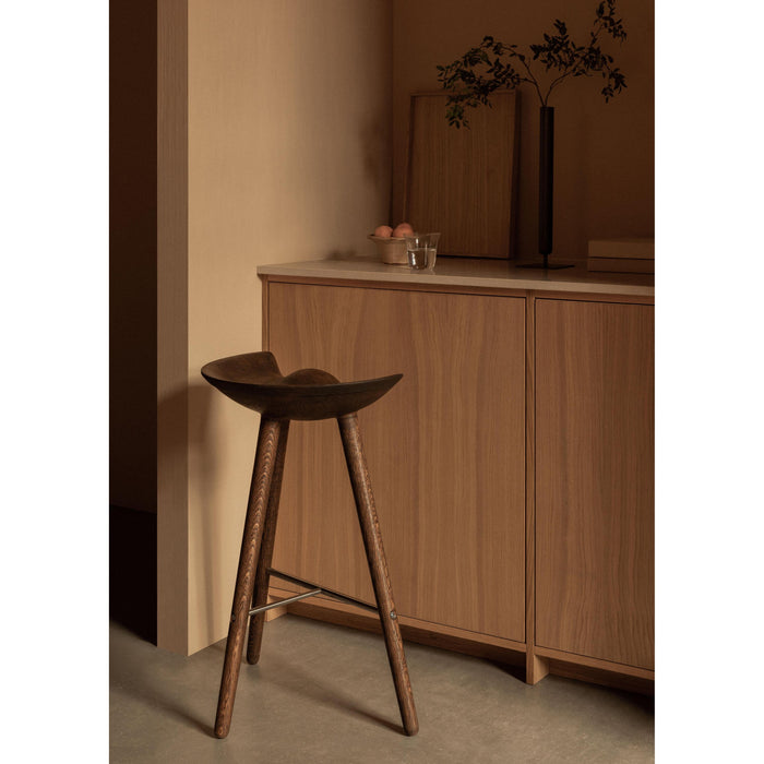 Audo Copenhagen ML42 barkruk H81 zwart gebeitst beuken, roestvrijstaal