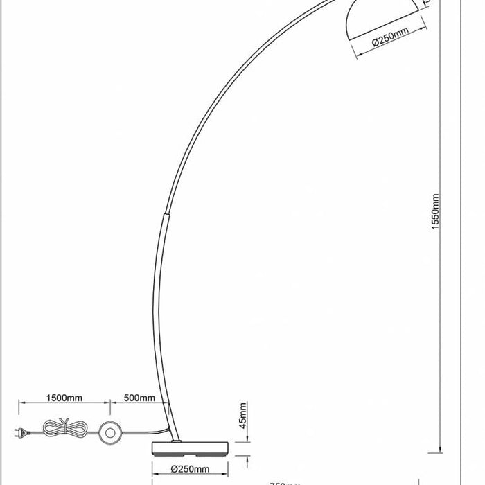 Trio RECIFE - Vloerlamp - Zwart