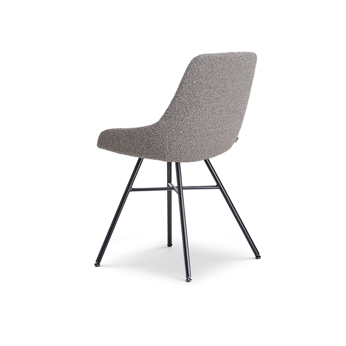 Nolon Noa-Isa Eetkamerstoel Bouclé Taupe - Stof - Zwart Onderstel