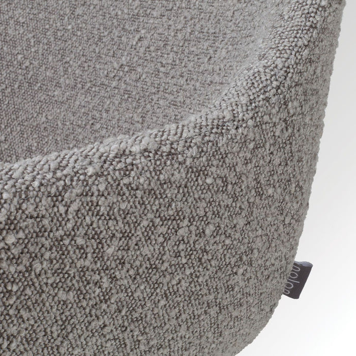 Nolon Nena-Mae Eetkamerstoel Bouclé Taupe - Armleuning - Walnoot