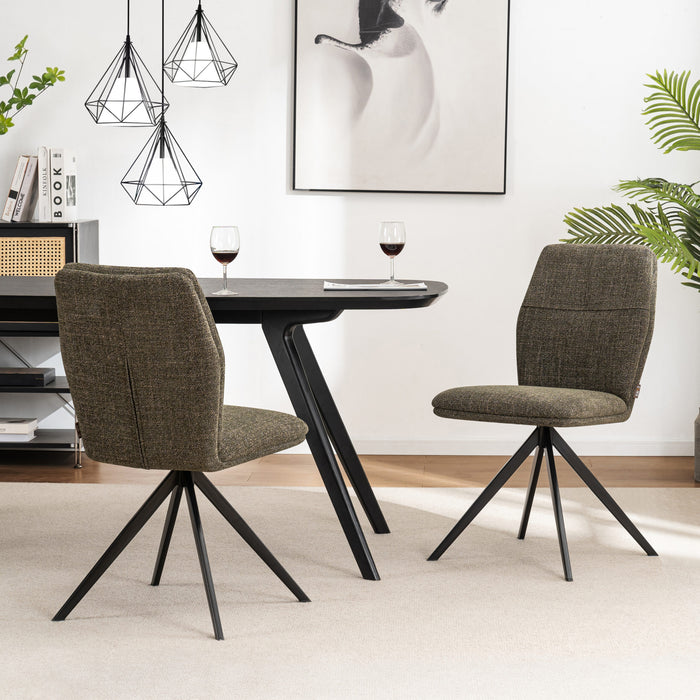 Furnihaus Eetkamerstoelen set van 2 - Emma - Groen - Stof
