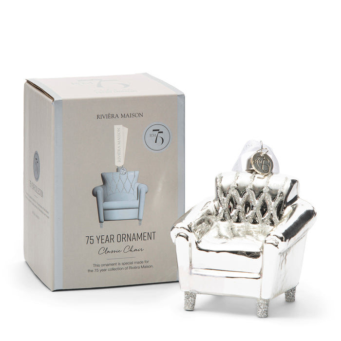 Riviera Maison Kerstbal Zilver, Zilveren stoel - RM Classic Chair