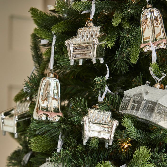 Riviera Maison Kerstbal Zilver, Zilveren stoel - RM Classic Chair