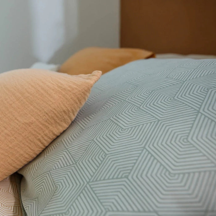 Vandyck Geometrical Dekbedovertrek 140 x 200/220 - Smoke Green