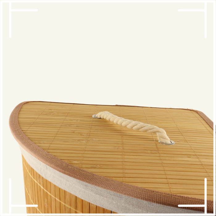 Marbeaux Wasmand met Deksel Hoekvormig Bruin 35x35x50cm Bamboe