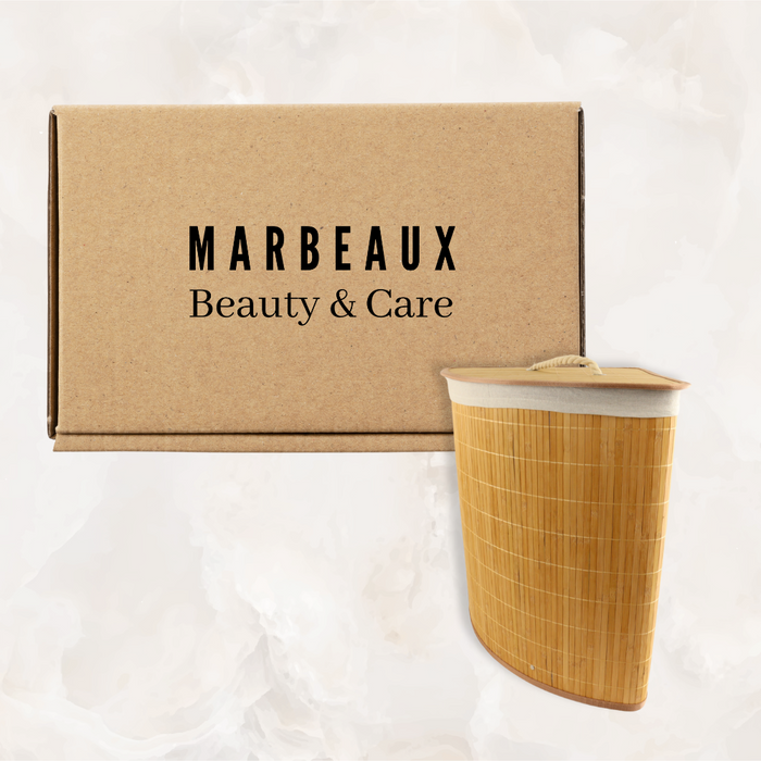 Marbeaux Wasmand met Deksel Hoekvormig Bruin 35x35x50cm Bamboe