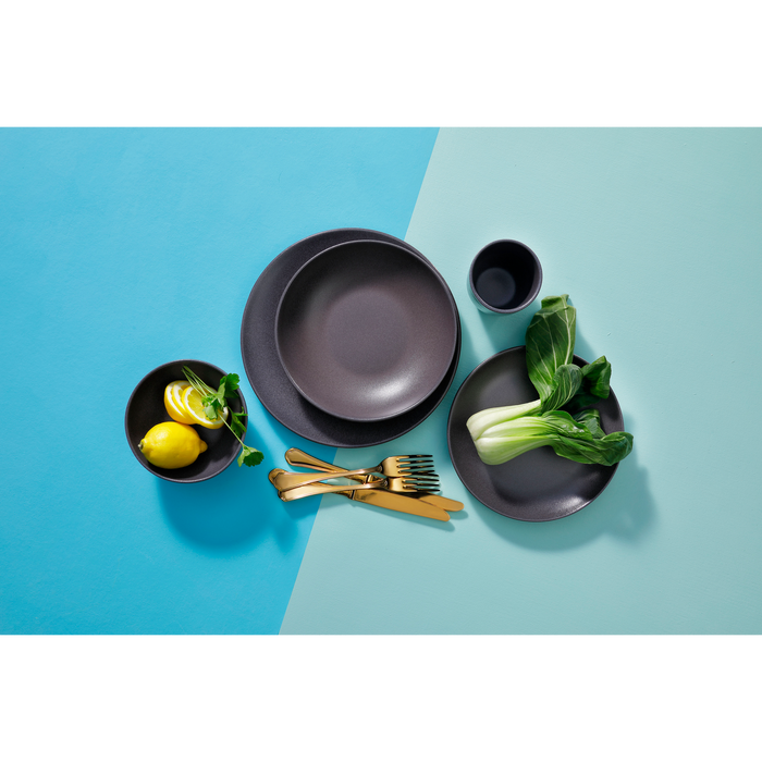 Mammoet Bord Spirit 21.5 cm Grijs Stoneware 2 stuks