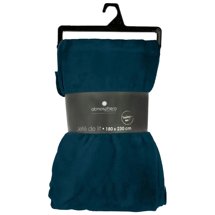 Atmosphera Plaid - donkerblauw - polyester - 180 x 230 cm