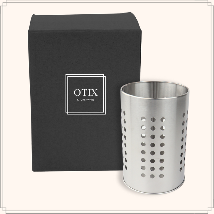OTIX Spatelpot RVS 18x12x12cm Lepelpot Keukengerei Houder