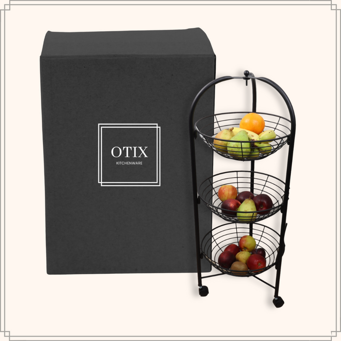 OTIX Fruitmand Voorraadrek Fruitrek Groentenrek Fruitschaal 3 laags...