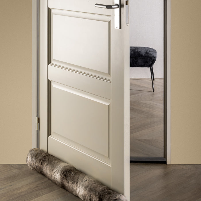 Dutch Decor Tochtstopper 90x10 cm - LEONY - bont look - taupe