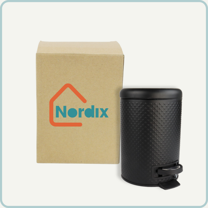 Nordix Pedaalemmer Prullenbak 3 Liter Zwart Badkamer Wc