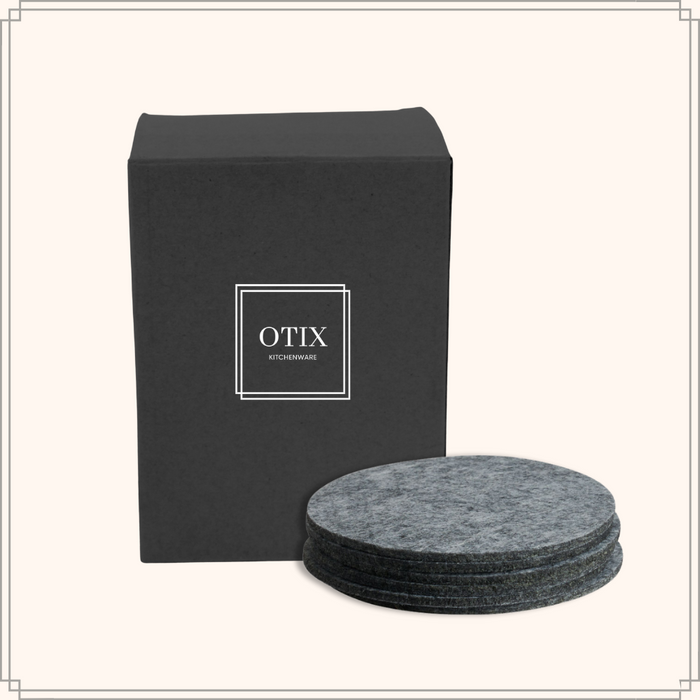 OTIX Onderzetters voor Glazen Vilt Grijs 6 Stuks Onderleggers Coast...