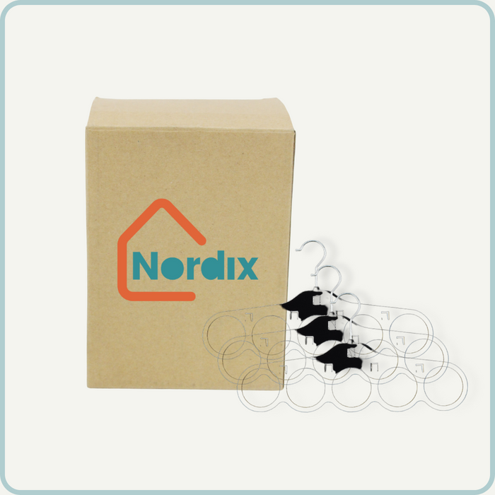 NORDIX Riemhanger 3 stuks Zwart Ophanger voor Sjaals en Riemen Orga...