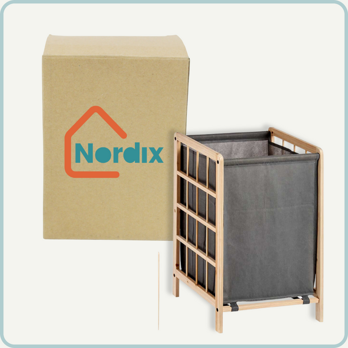 Nordix Wasmand Wassorteerder Grijs 39,5x33x60cm Hout