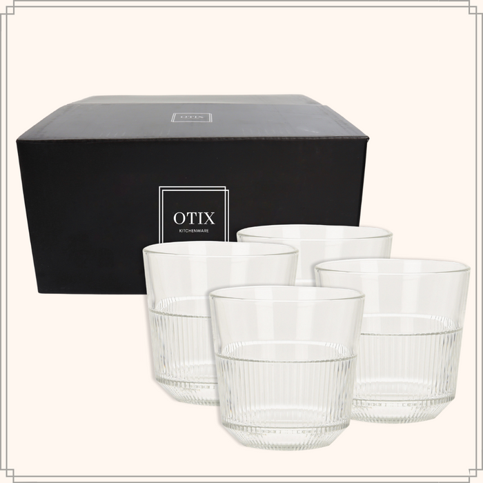 OTIX Waterglazen 270 ml set van 4 Transparant Glas Stapelbaar