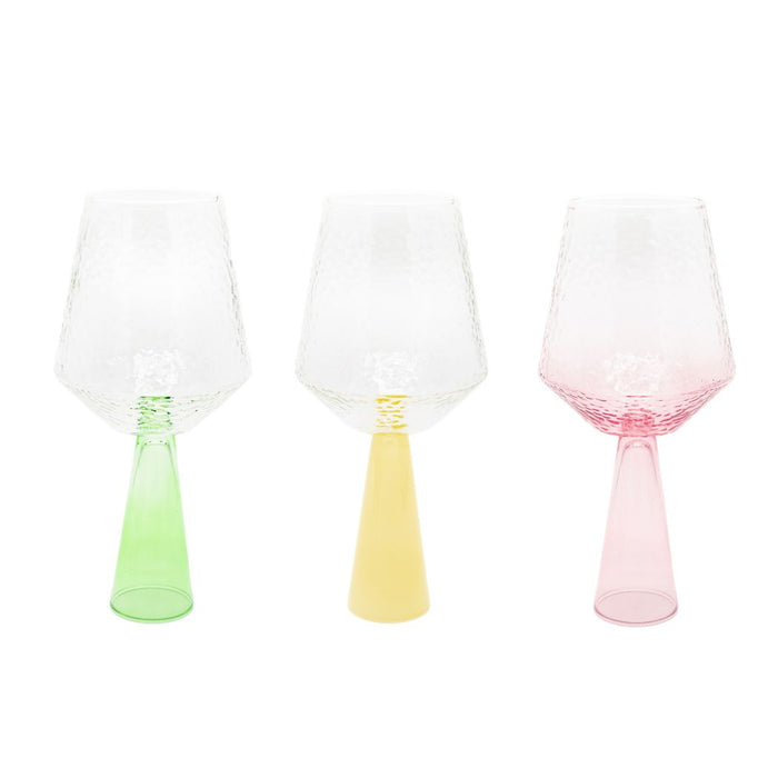 Brût Homeware, Wijnglas Claude, helder | groen, set van 2