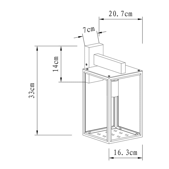 KS Verlichting Soho Muurlamp Hangend Zwart