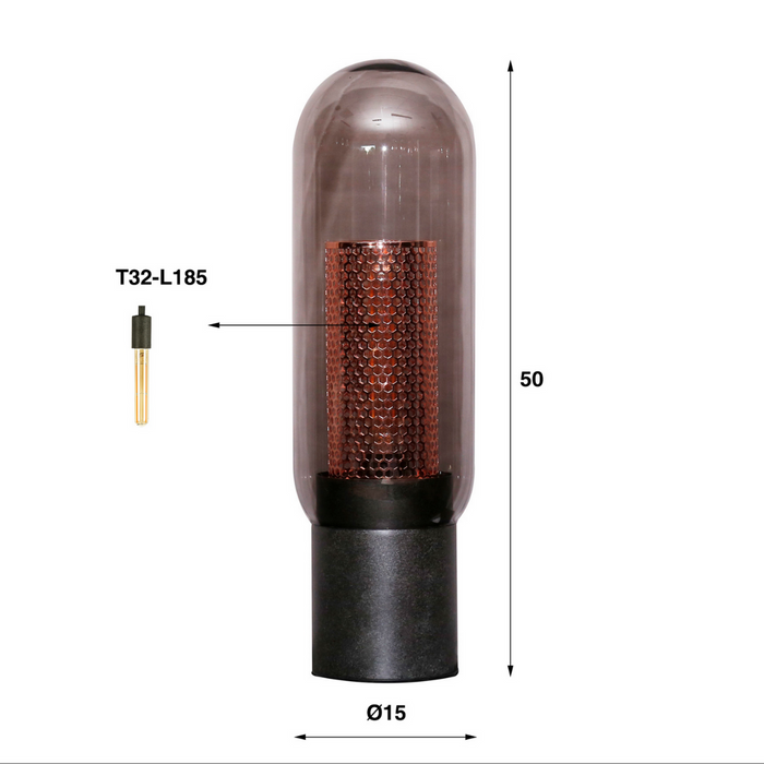 Fraaai - Wrexham tafellamp 50 cm staal smoke