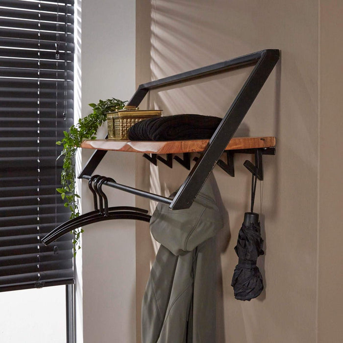 Fraaai - Leona kapstok 6 haaks acaciahout 100 cm