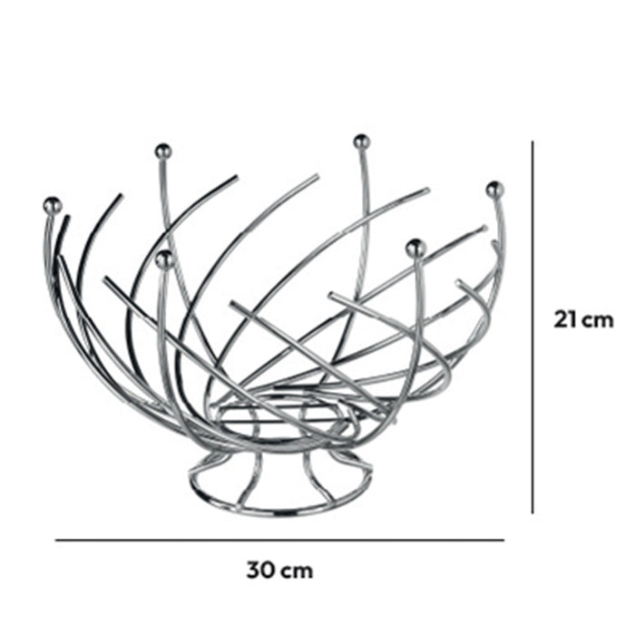 Secret de Gourmet Fruitschaal-fruitmand - op voet - metaal - 30 cm