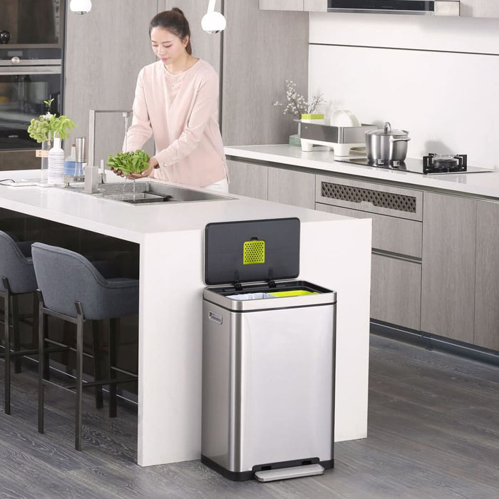 EKO Pedaalemmer X-Cube 2x20 L matzilverkleurig