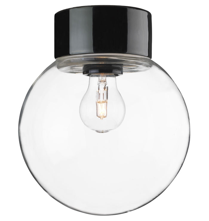 Ifö Electric Classic Globe plafond-en wandlamp clear IP54 200mm zwart