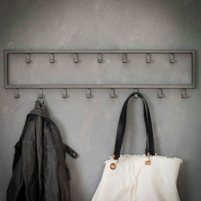 Fraaai - Kapstok industrieel 15 haken - 80 cm zwart
