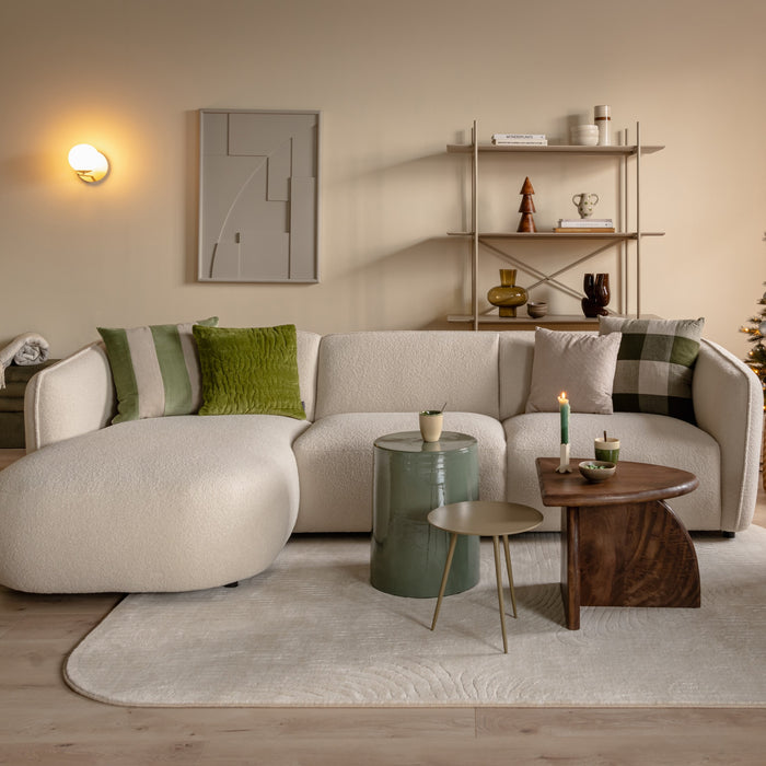 by fonQ Soft Hoekbank met Chaise Longue Links - Bouclé - Crème