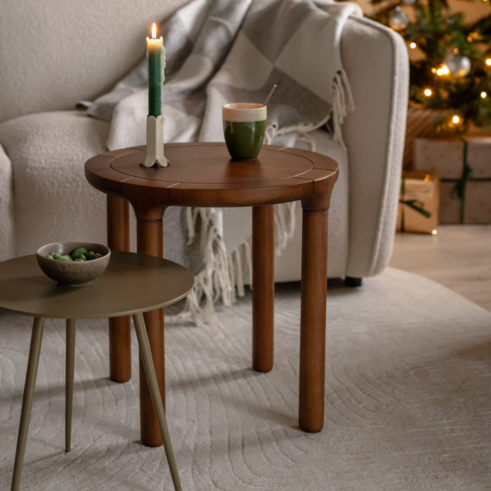 Zuiver Storm Bijzettafel - Ø 45 cm - Walnoot