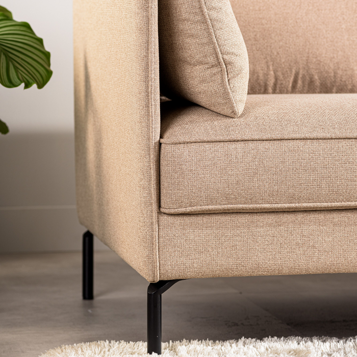 Vurna Danny 3-zitsbank hoekbank rechts stof beige